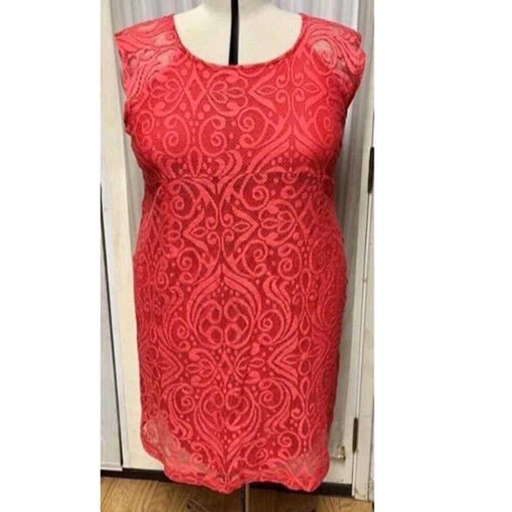 Planet Motherhood coral lace maternity dress. Size 3x.